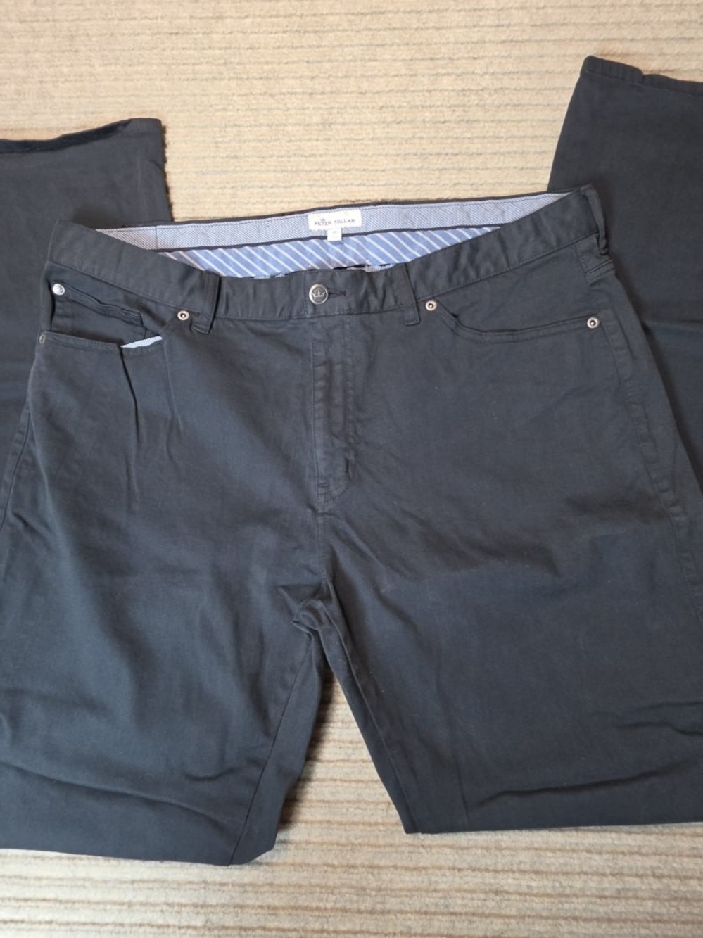 Peter Millar 5-Pocket Pants Men 38 x 34 Blue Stretch Ultimate Sateen